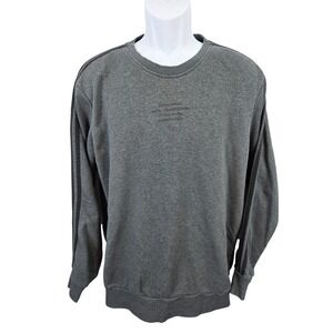 Adidas Real Madrid Crewneck Sweatshirt Mens Gray Tricot Stripes Size Large /B199